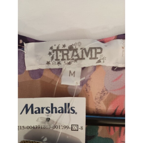 Tramp Blouse Size M Pink Multicolor Sleeveless Floral - Picture 7 of 8